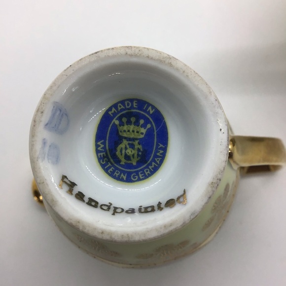 Covered Sugar And Creamer NC West Germany Hand Painted Love Story Courting Scene - Picture 5 of 11